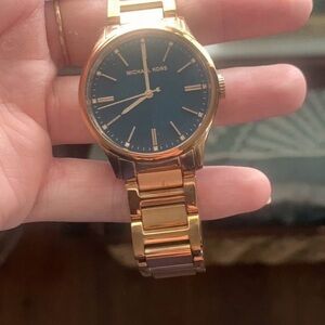 Michael Kors Rose Gold and Navy Watch